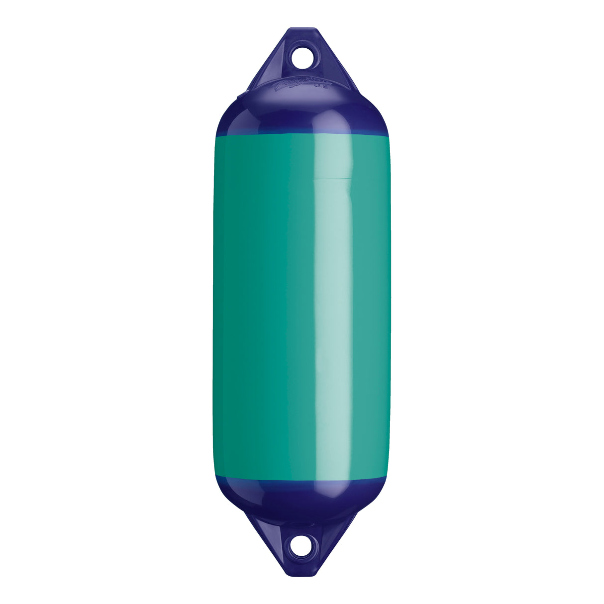 Teal boat fender with Navy-Top, Polyform F-2 