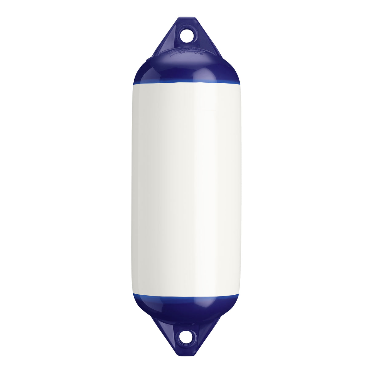 White boat fender with Navy-Top, Polyform F-2 