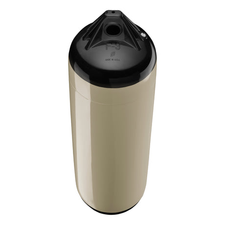 Sand boat fender with Black-Top, Polyform F-3 angled shot