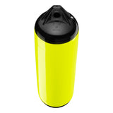 Saturn Yellow boat fender with Black-Top, Polyform F-3 angled shot