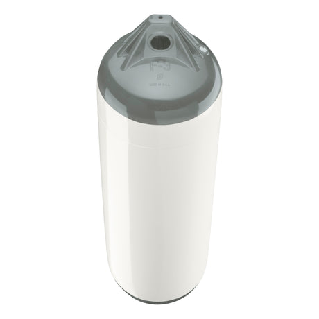 White boat fender with Grey-Top, Polyform F-3 angled shot