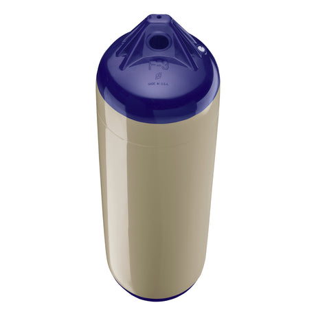 Sand boat fender with Navy-Top, Polyform F-3 angled shot