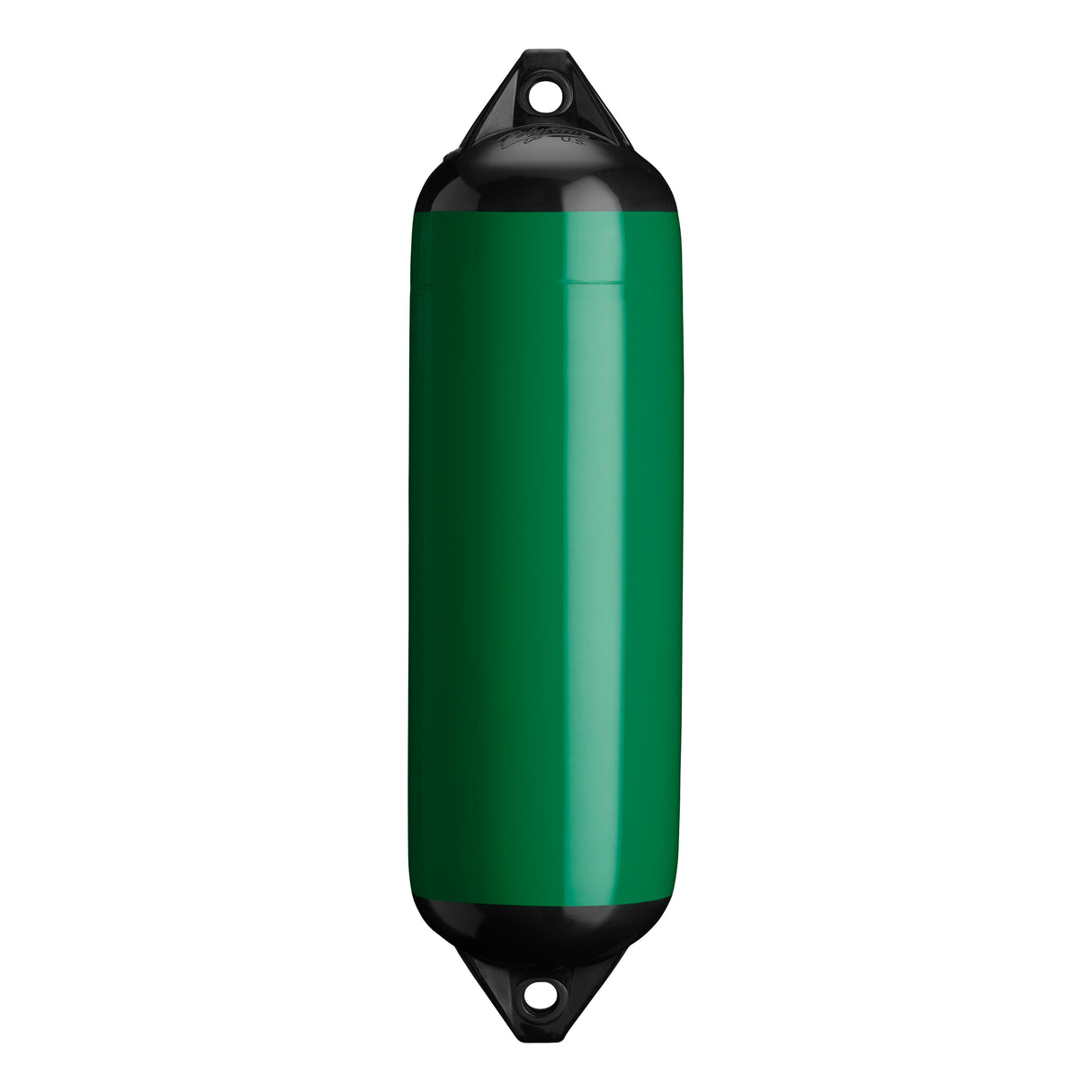 Forest Green boat fender with Black-Top, Polyform F-3