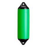 Green boat fender with Black-Top, Polyform F-3