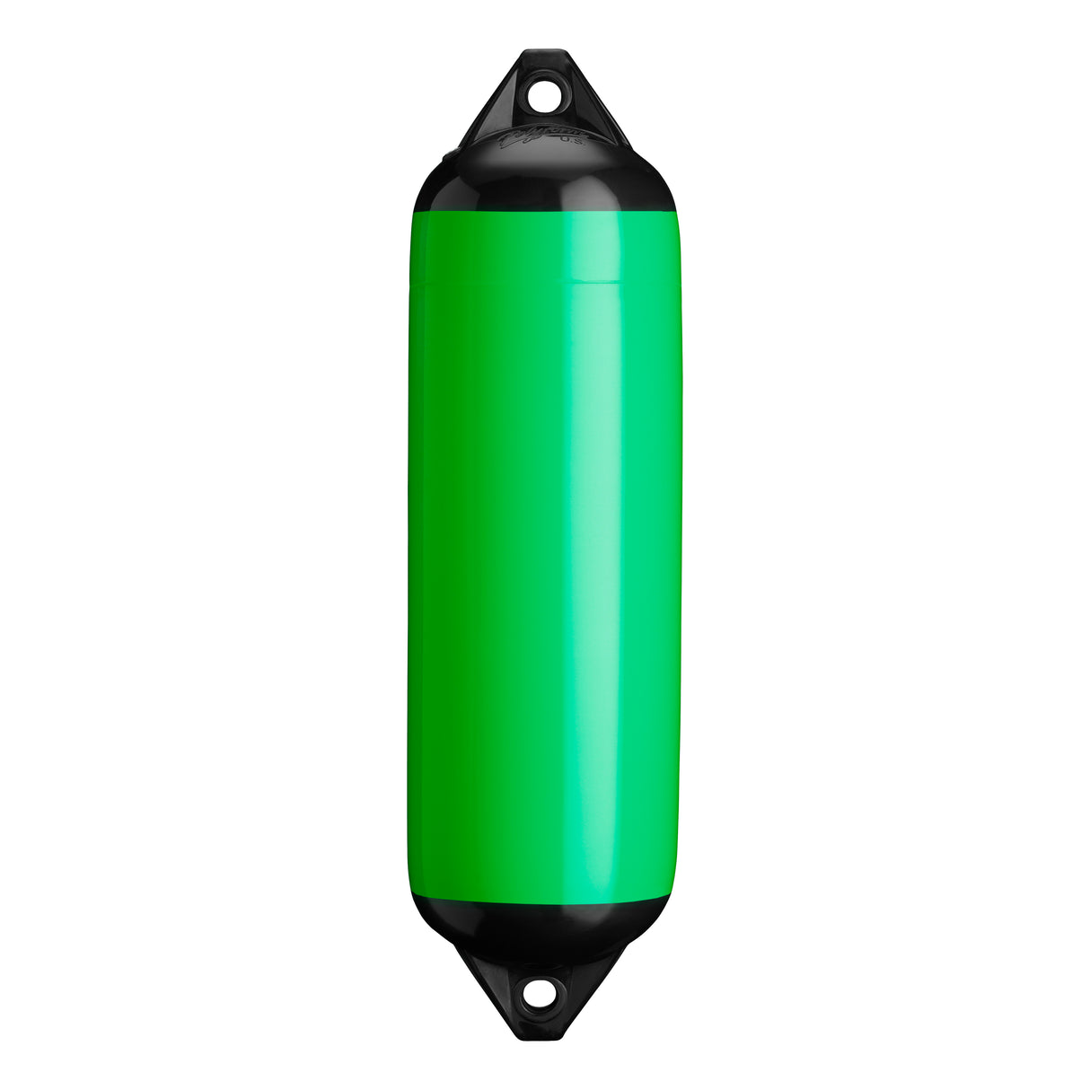 Green boat fender with Black-Top, Polyform F-3