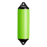 Lime boat fender with Black-Top, Polyform F-3