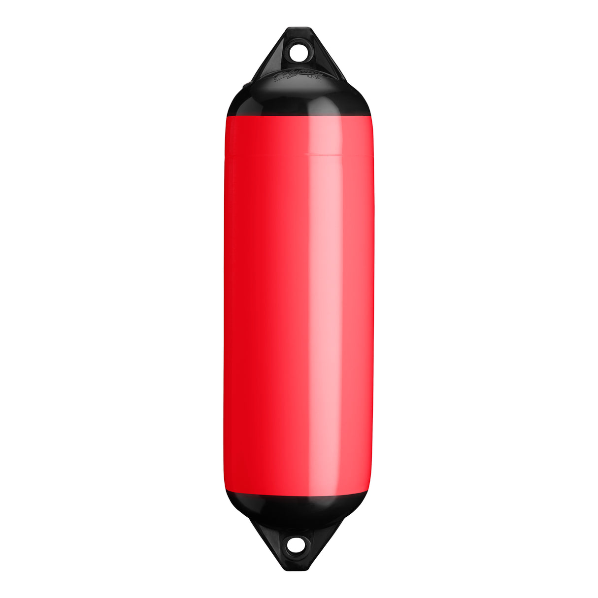 Red boat fender with Black-Top, Polyform F-3