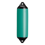 Teal boat fender with Black-Top, Polyform F-3