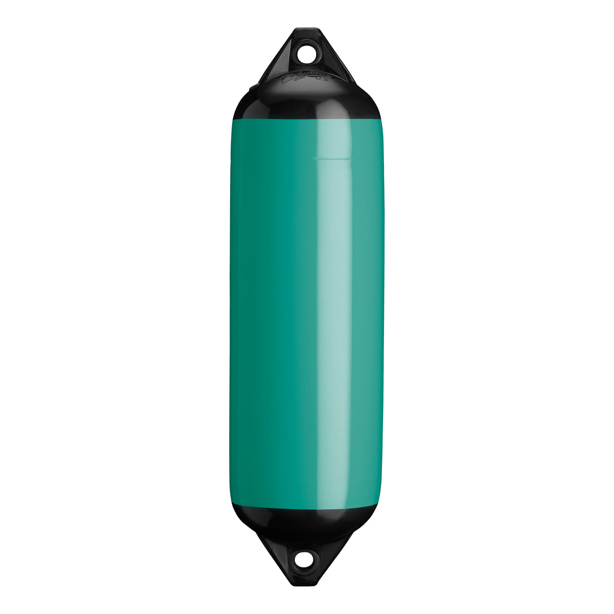 Teal boat fender with Black-Top, Polyform F-3