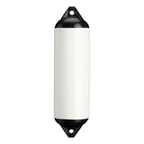 White boat fender with Black-Top, Polyform F-3