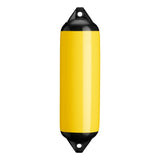 Yellow boat fender with Black-Top, Polyform F-3