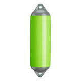 Lime boat fender with Grey-Top, Polyform F-3