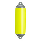 Saturn Yellow boat fender with Grey-Top, Polyform F-3