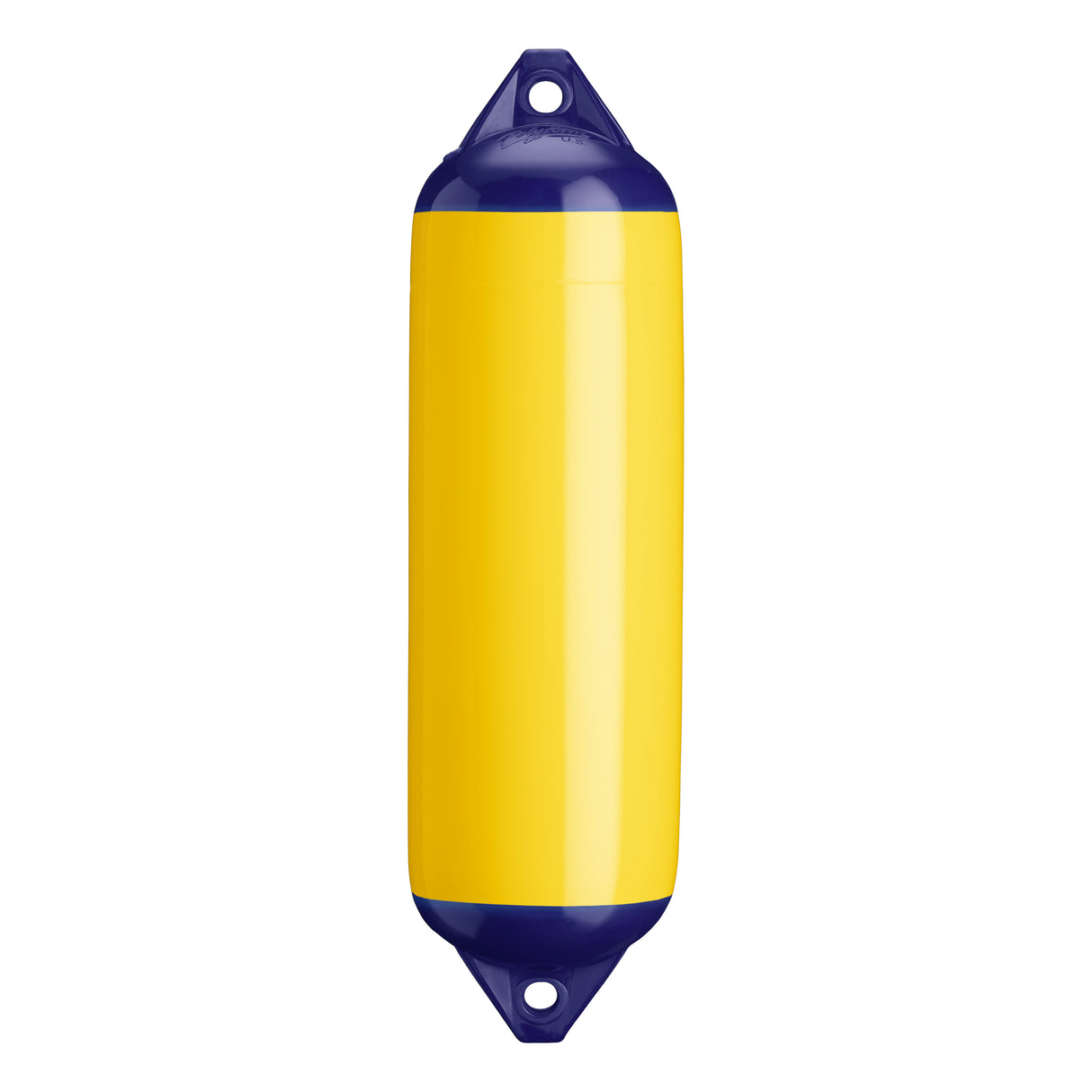 Yellow boat fender with Navy-Top, Polyform F-3 