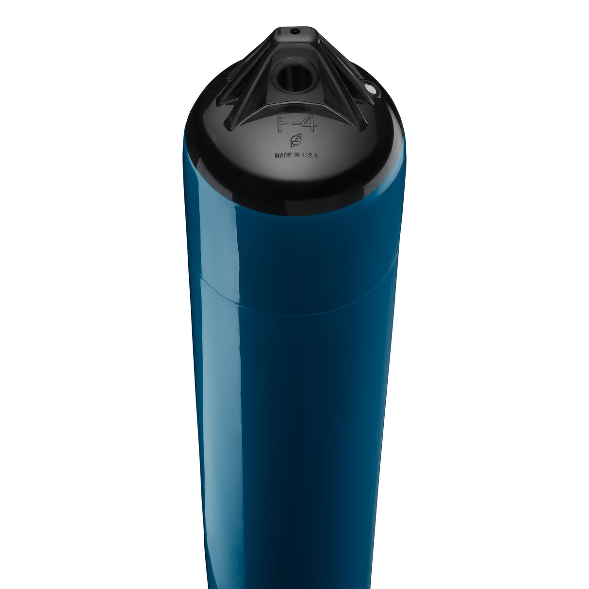 Catalina Blue boat fender with Black-Top, Polyform F-4 angled shot