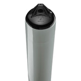 Grey boat fender with Black-Top, Polyform F-4 angled shot