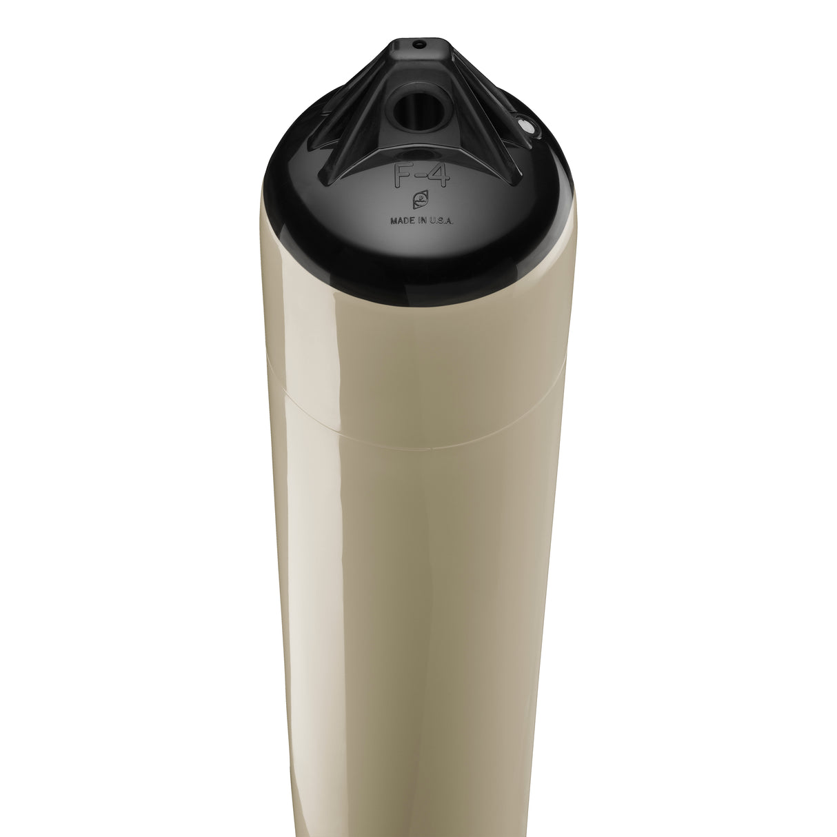 Sand boat fender with Black-Top, Polyform F-4 angled shot