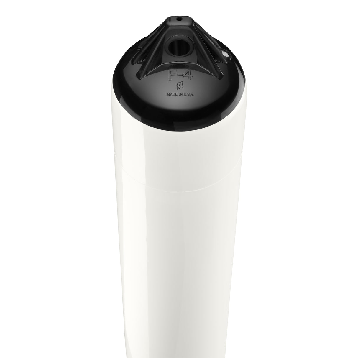 White boat fender with Black-Top, Polyform F-4 angled shot