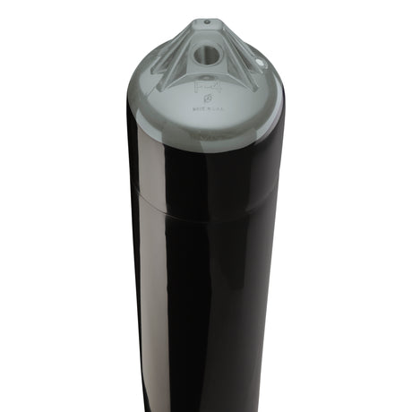 Black boat fender with Grey-Top, Polyform F-4 angled shot