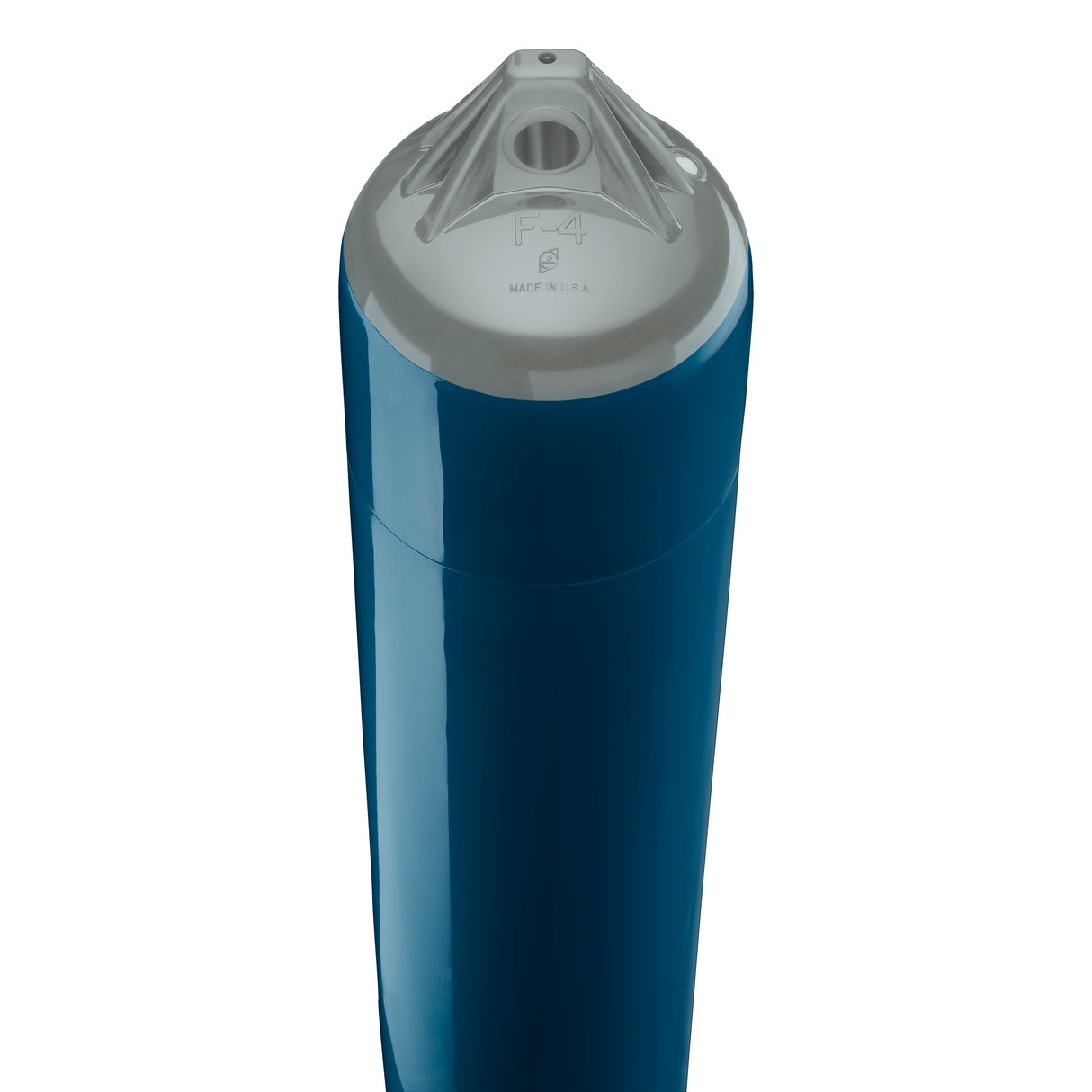 Catalina Blue boat fender with Grey-Top, Polyform F-4 angled shot