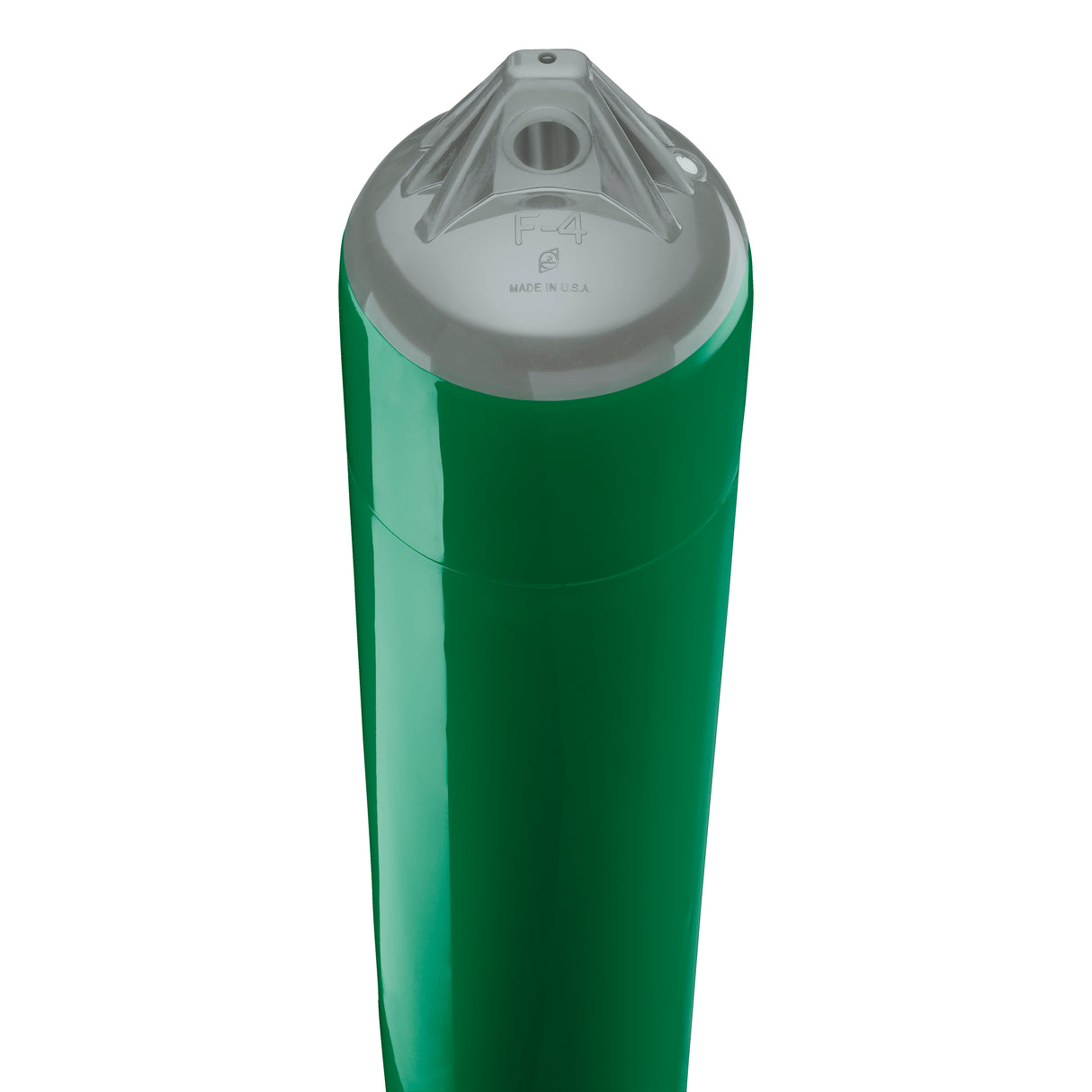 Forest Green boat fender with Grey-Top, Polyform F-4 angled shot