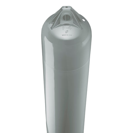Grey boat fender with Grey-Top, Polyform F-4 angled shot