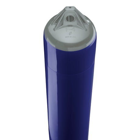 Navy Blue boat fender with Grey-Top, Polyform F-4 angled shot