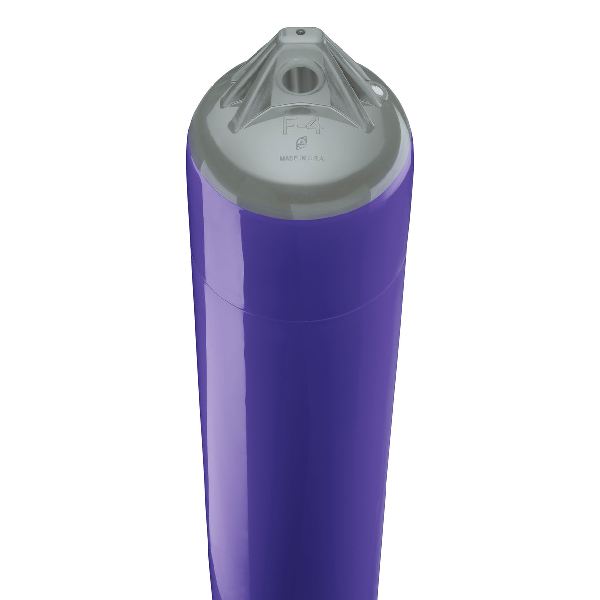 Purple boat fender with Grey-Top, Polyform F-4 angled shot