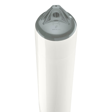 White boat fender with Grey-Top, Polyform F-4 angled shot