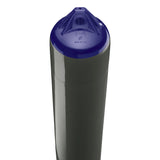 Graphite boat fender with Navy-Top, Polyform F-4 angled shot