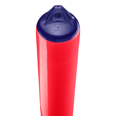 Red boat fender with Navy-Top, Polyform F-4 angled shot
