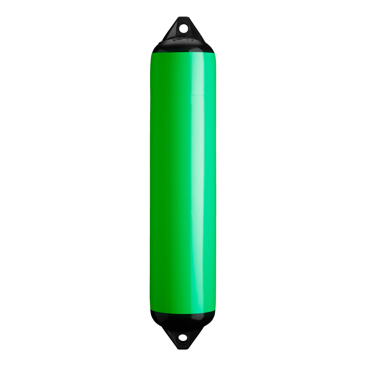 Green boat fender with Black-Top, Polyform F-4