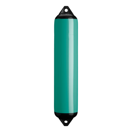 Teal boat fender with Black-Top, Polyform F-4