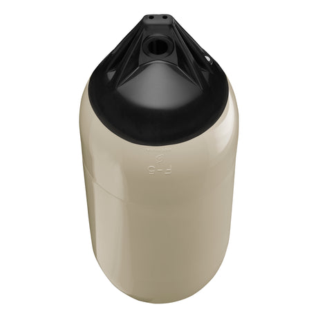 Sand boat fender with Black-Top, Polyform F-5 angled shot