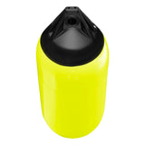Saturn Yellow boat fender with Black-Top, Polyform F-5 angled shot
