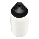 White boat fender with Black-Top, Polyform F-5 angled shot