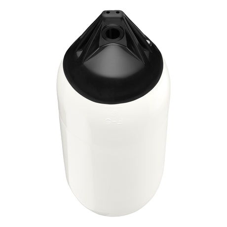 White boat fender with Black-Top, Polyform F-5 angled shot