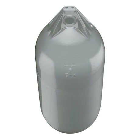 Grey boat fender with Grey-Top, Polyform F-5 angled shot