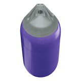 Purple boat fender with Grey-Top, Polyform F-5 angled shot