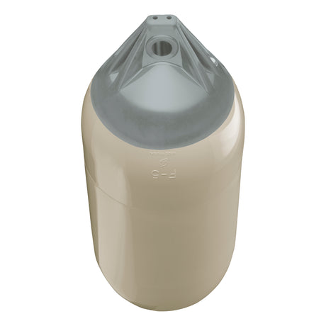 Sand boat fender with Grey-Top, Polyform F-5 angled shot