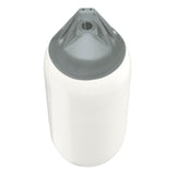 White boat fender with Grey-Top, Polyform F-5 angled shot