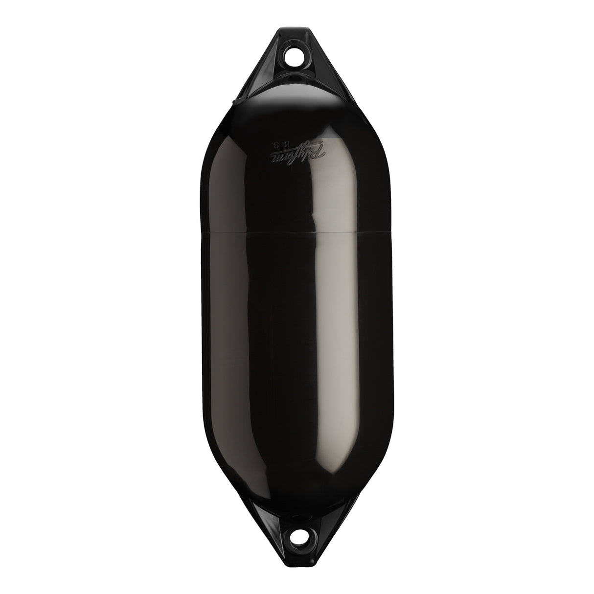 Black boat fender with Black-Top, Polyform F-5 