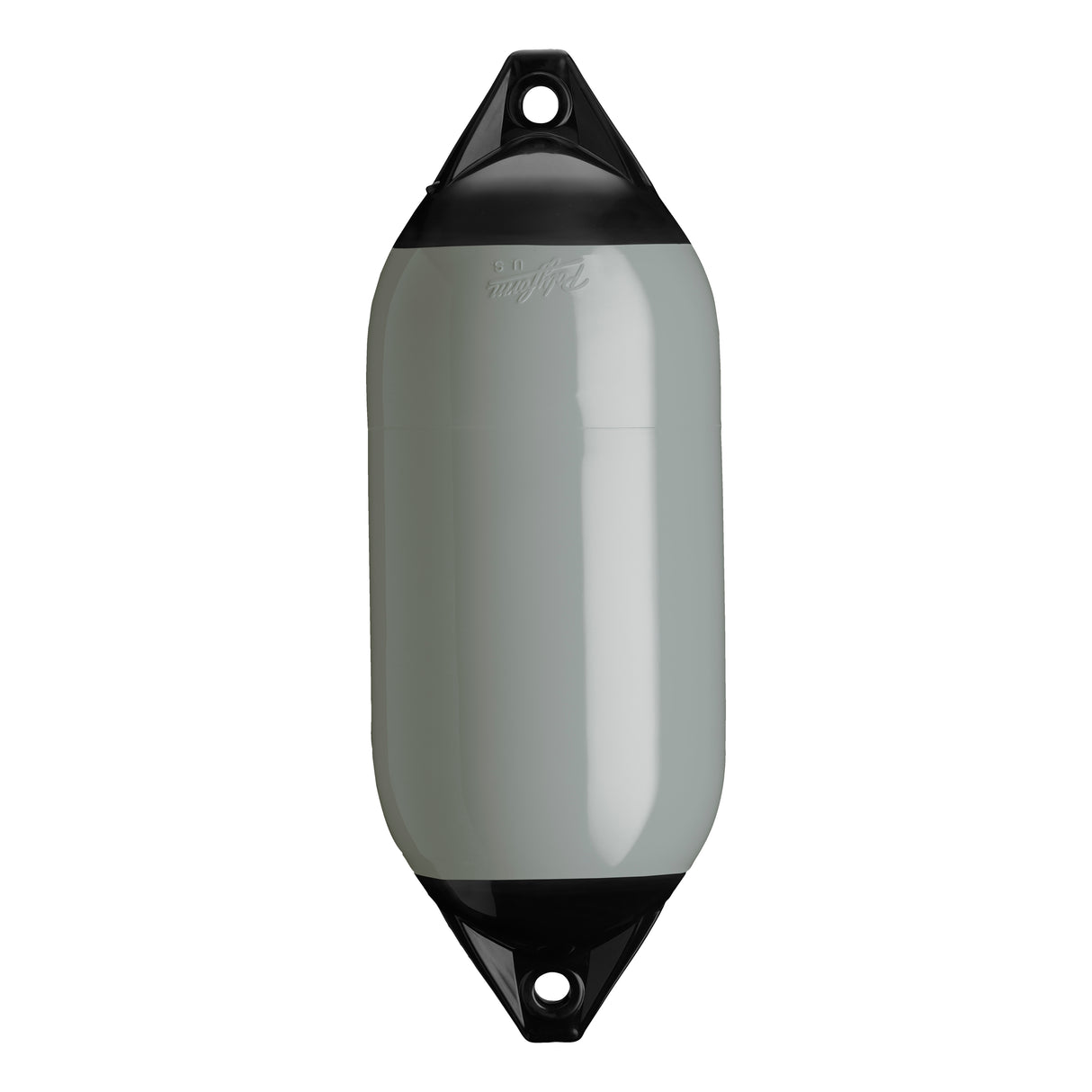 Grey boat fender with Black-Top, Polyform F-5 