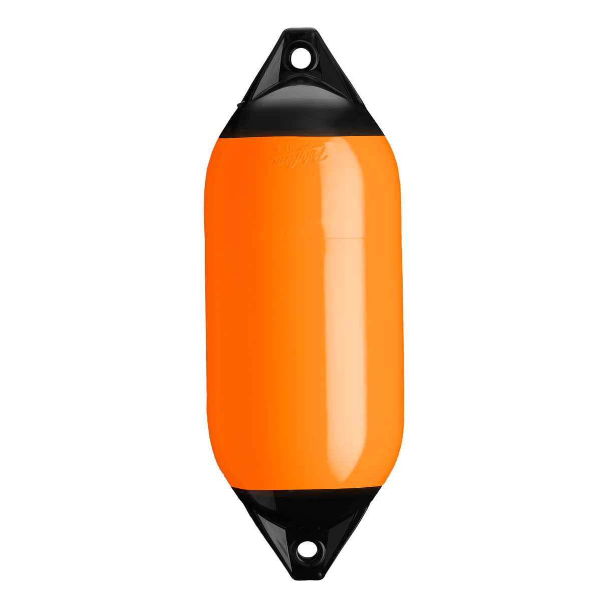 Orange boat fender with Black-Top, Polyform F-5 
