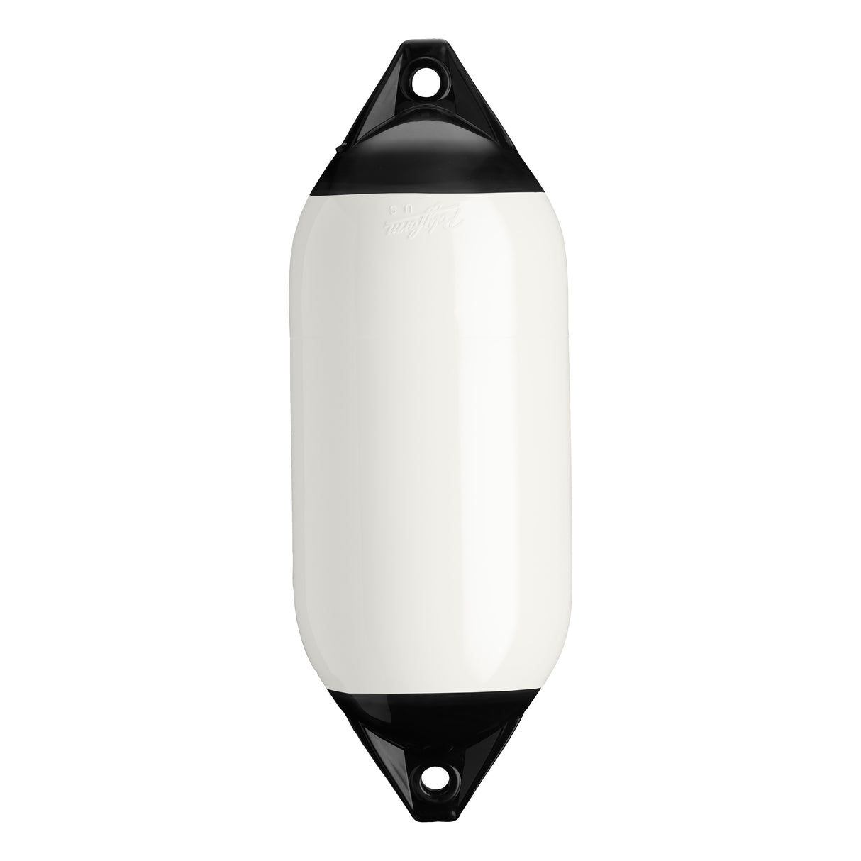 White boat fender with Black-Top, Polyform F-5 