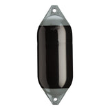 Black boat fender with Grey-Top, Polyform F-5