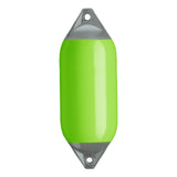 Lime boat fender with Grey-Top, Polyform F-5