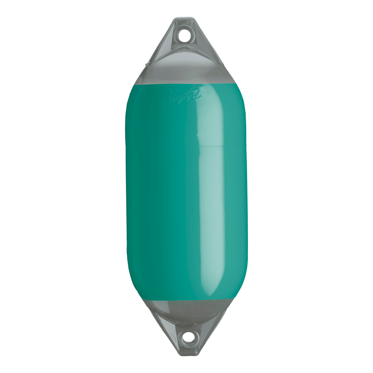 Teal boat fender with Grey-Top, Polyform F-5