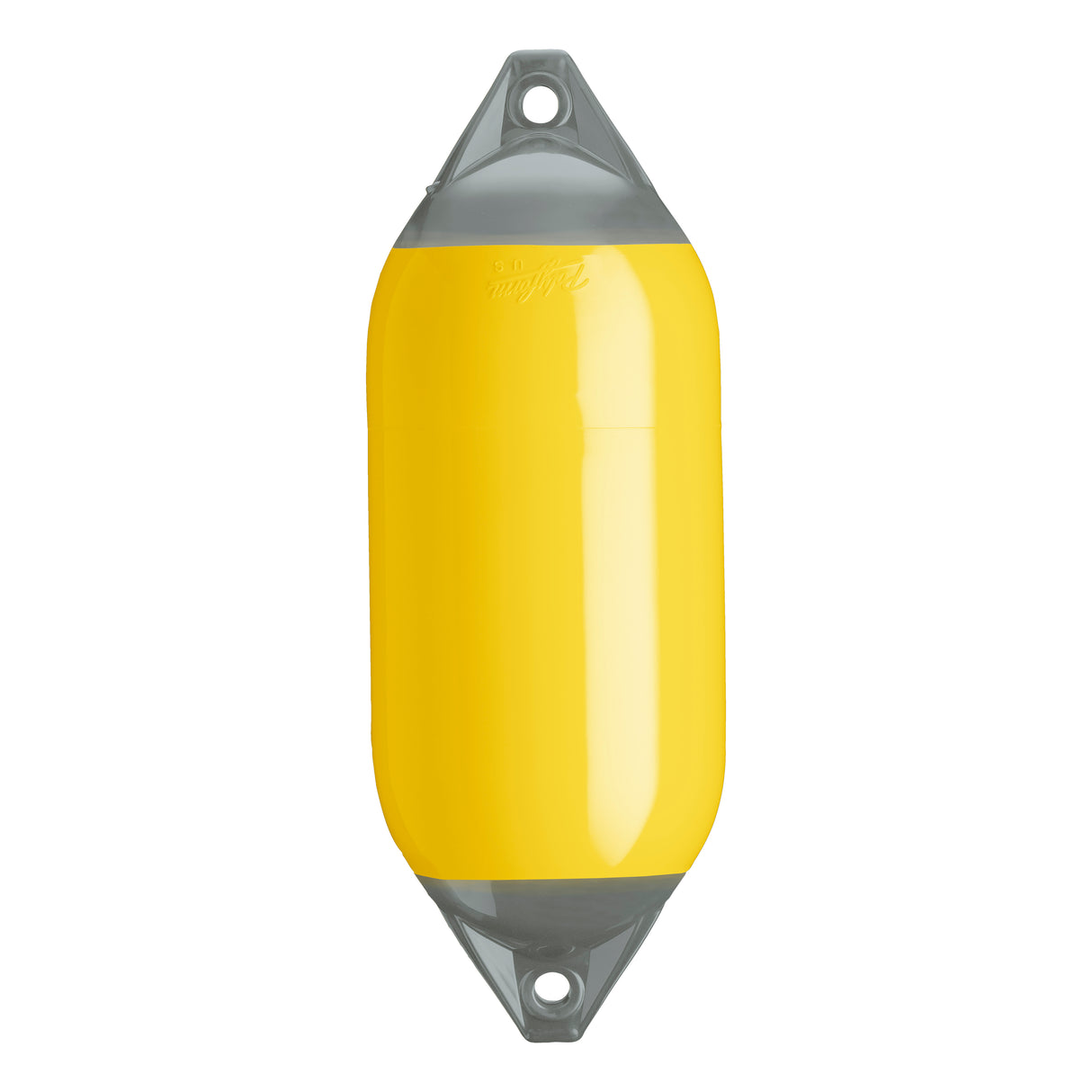 Yellow boat fender with Grey-Top, Polyform F-5
