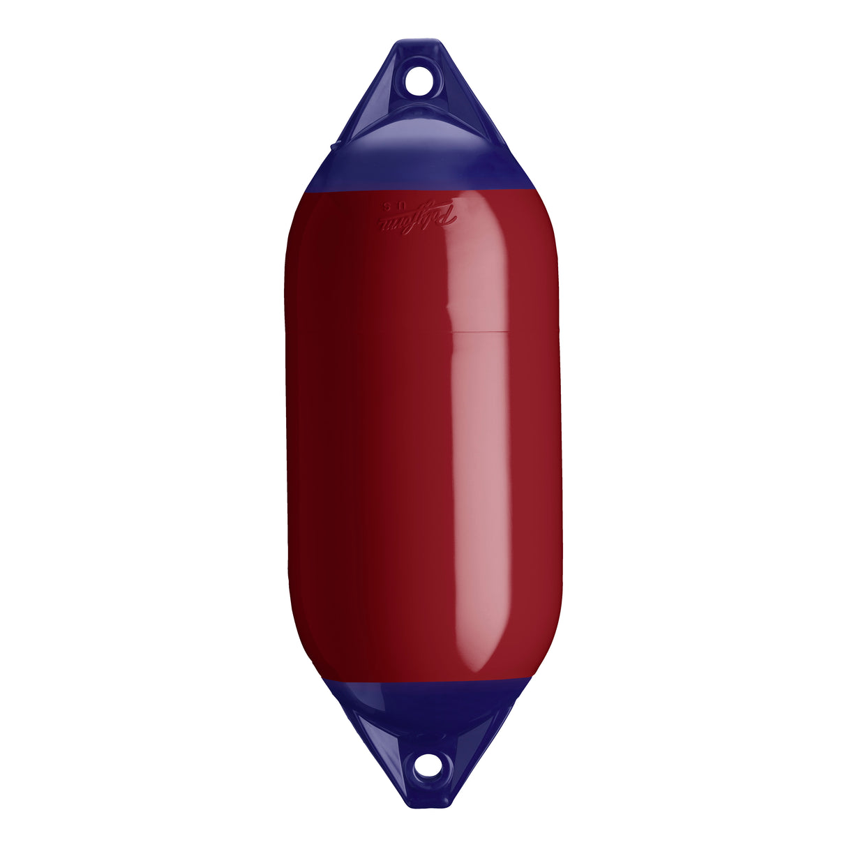 Burgundy boat fender with Navy-Top, Polyform F-5 